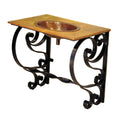 The Old Forge Copper Sink Vanity is a rustic, handcrafted bath vanity with a wrought iron base and copper sink. This one-of-a-kind vanity brings artisanal charm to any bathroom.