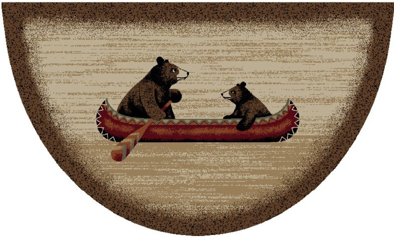 Cozy Cabin Collection Bear Canoe Area Rug