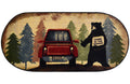 Cozy Cabin Collection Hitchhiking Bear 20"x44" Oval Area Rug