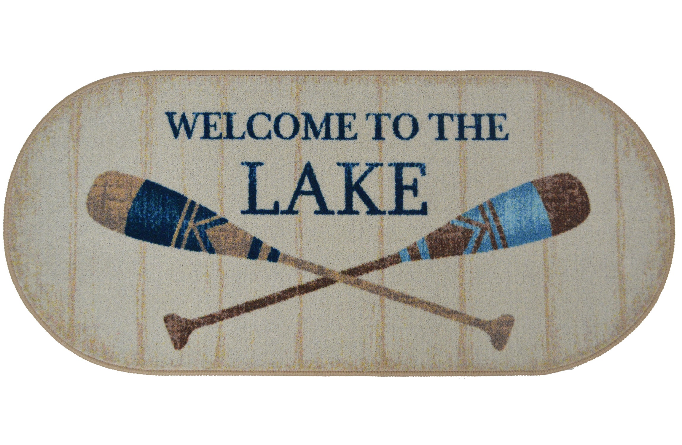 Cozy Cabin Collection Welcome to the Lake 20"x44" Oval Area Rug