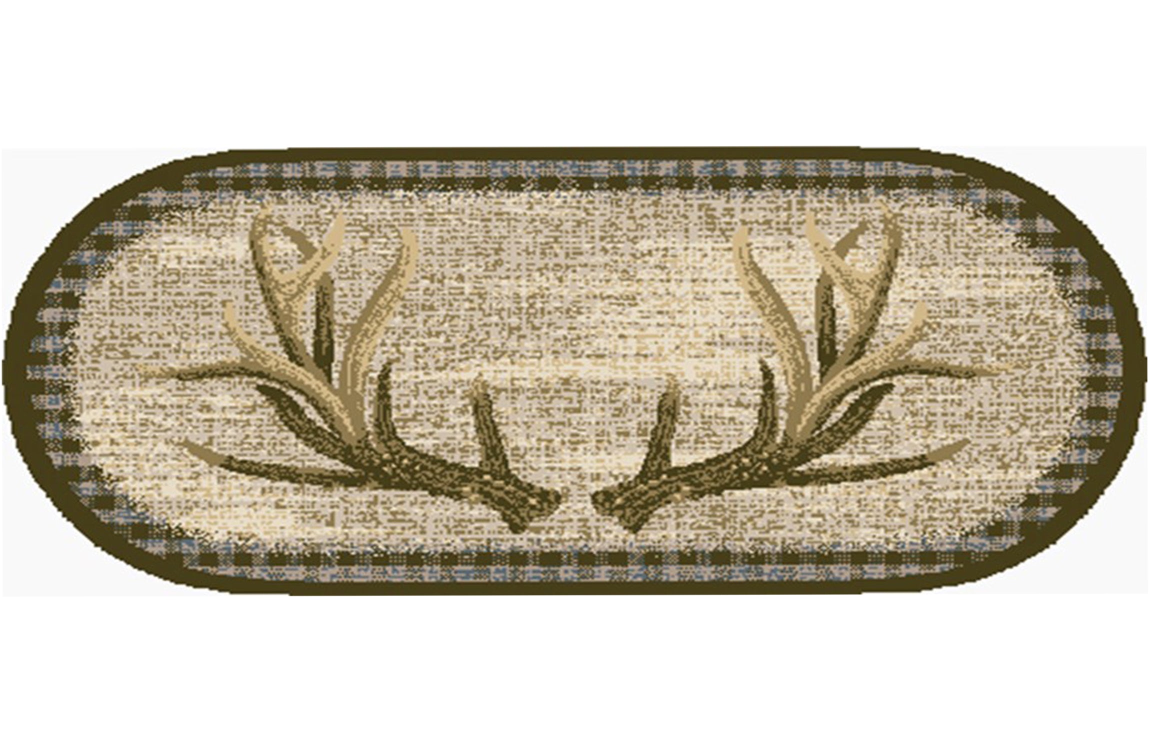 Cozy Cabin Collection Trophy Rack 20"x44" Oval Area Rug