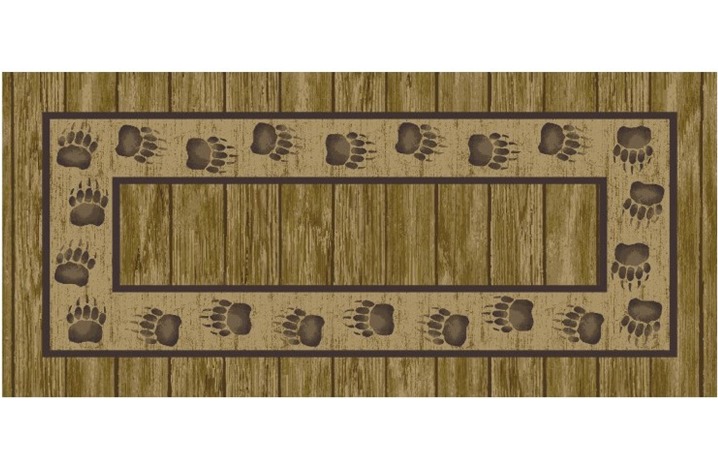 Cozy Cabin Collection Trackside Brown 20"x44" Area Rug
