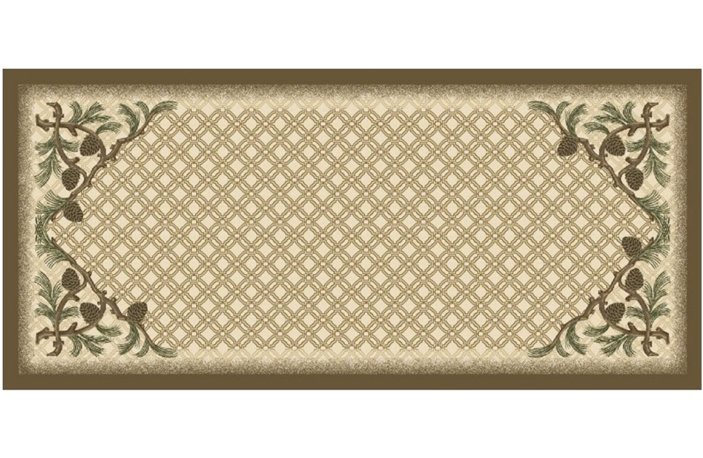 Cozy Cabin Collection Pinecone Corner 20"x44" Area Rug