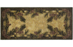 Cozy Cabin Collection Pine Cone Gingham Area Rug