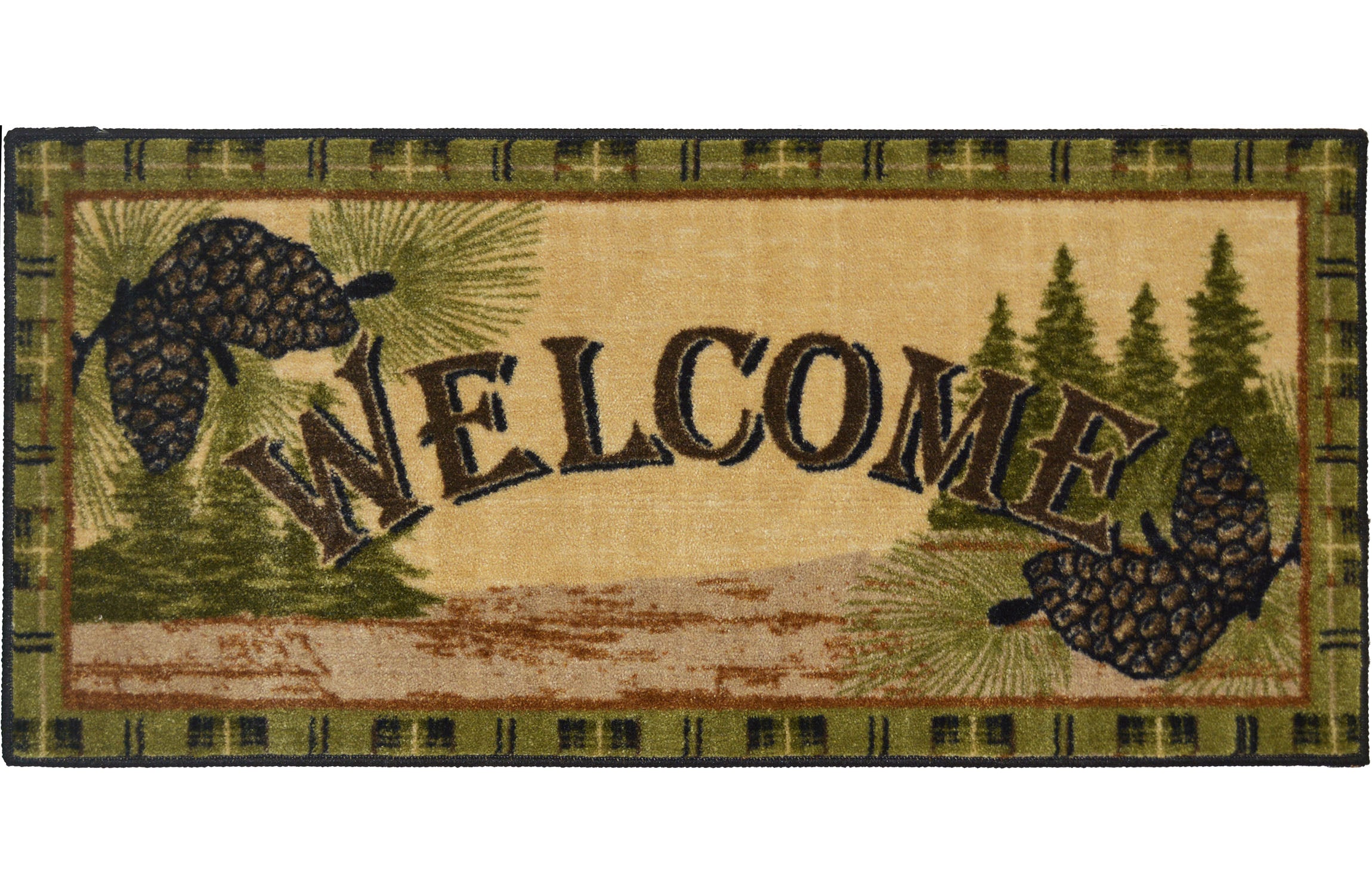 Cozy Cabin Collection Forest Welcome Area Rug