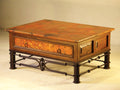 Add rustic charm to your home with the 1-Drawer Copper Coffee Table with Pablo Base. Hand-hammered copper top, wrought iron base, and storage drawer.