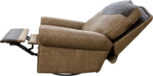 western contemporary swivel glider recliner, western leather swivel recliner