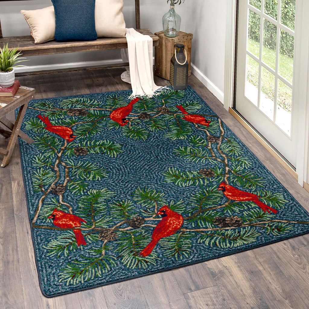 Image of an area rug, Cardinals - Navy