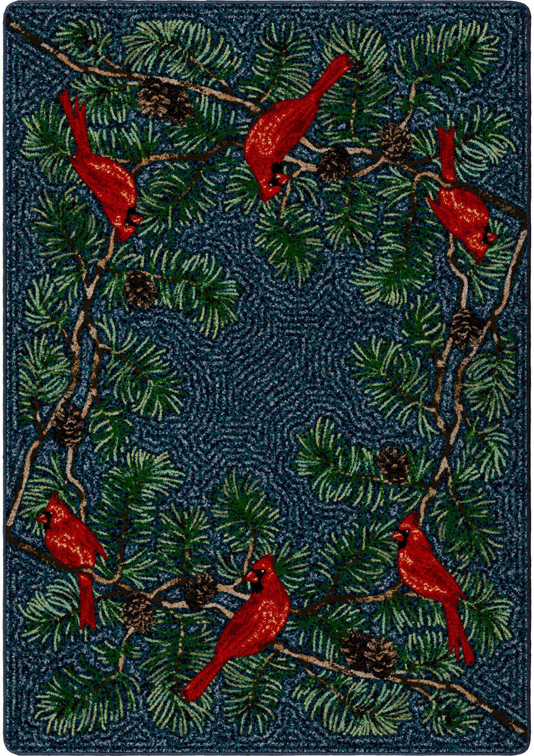 Image of an area rug, Cardinals - Navy