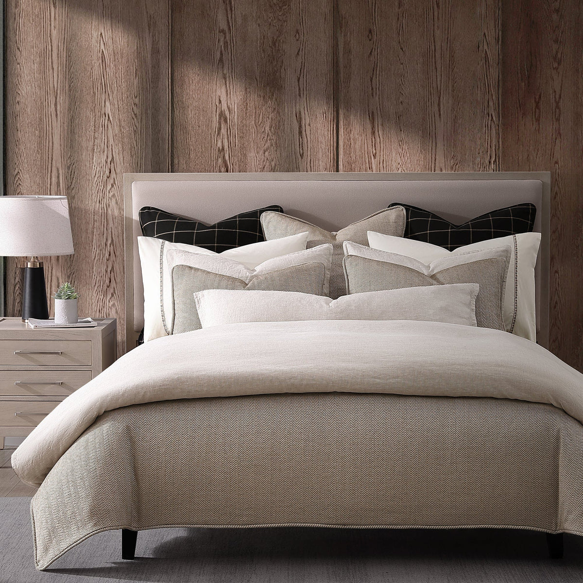 Chenille Herringbone Bedding Set - Sand