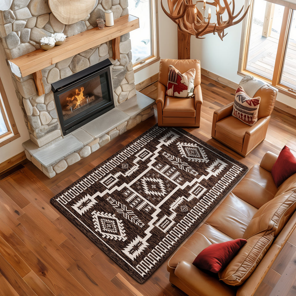 Image of an area rug, Cloudburst - Chocolate
