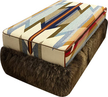 Load image into Gallery viewer, Pendleton Wyeth Trails &amp; Buffalo Hide Western Storage Ottoman