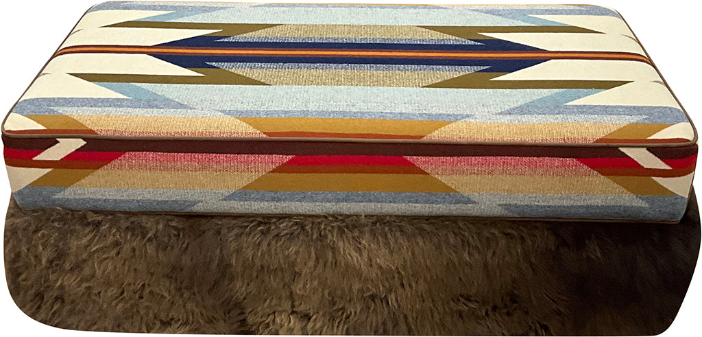 Pendleton Wyeth Trails & Buffalo Hide Western Storage Ottoman