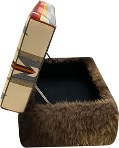 Pendleton Wyeth Trails & Buffalo Hide Western Storage Ottoman