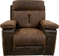 Axis Exotic Western Safari Hide & Leather Oversized Swivel Rocker Recliner