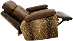 Axis Exotic Western Safari Hide & Leather Oversized Swivel Rocker Recliner