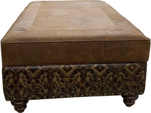 Load image into Gallery viewer, Ranchero Large Rectangle Western Leather 36 x 60 Storage Ottoman