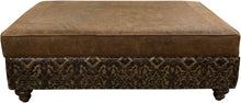 Load image into Gallery viewer, Ranchero Large Rectangle Western Leather 36 x 60 Storage Ottoman