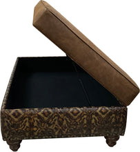 Load image into Gallery viewer, Ranchero Large Rectangle Western Leather 36 x 60 Storage Ottoman