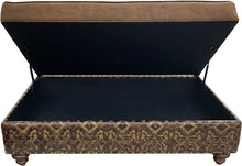 Load image into Gallery viewer, Ranchero Large Rectangle Western Leather 36 x 60 Storage Ottoman