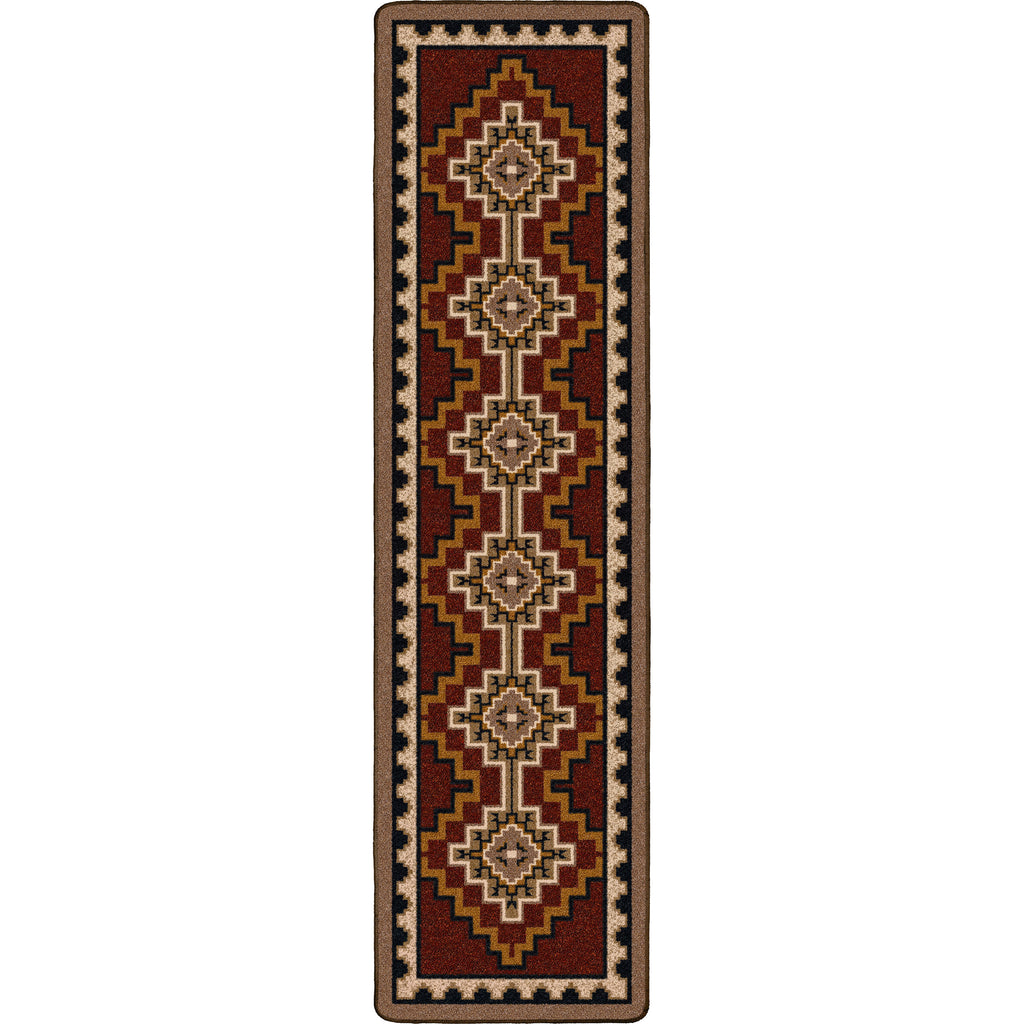 Image of an area rug, Council Fire - Red