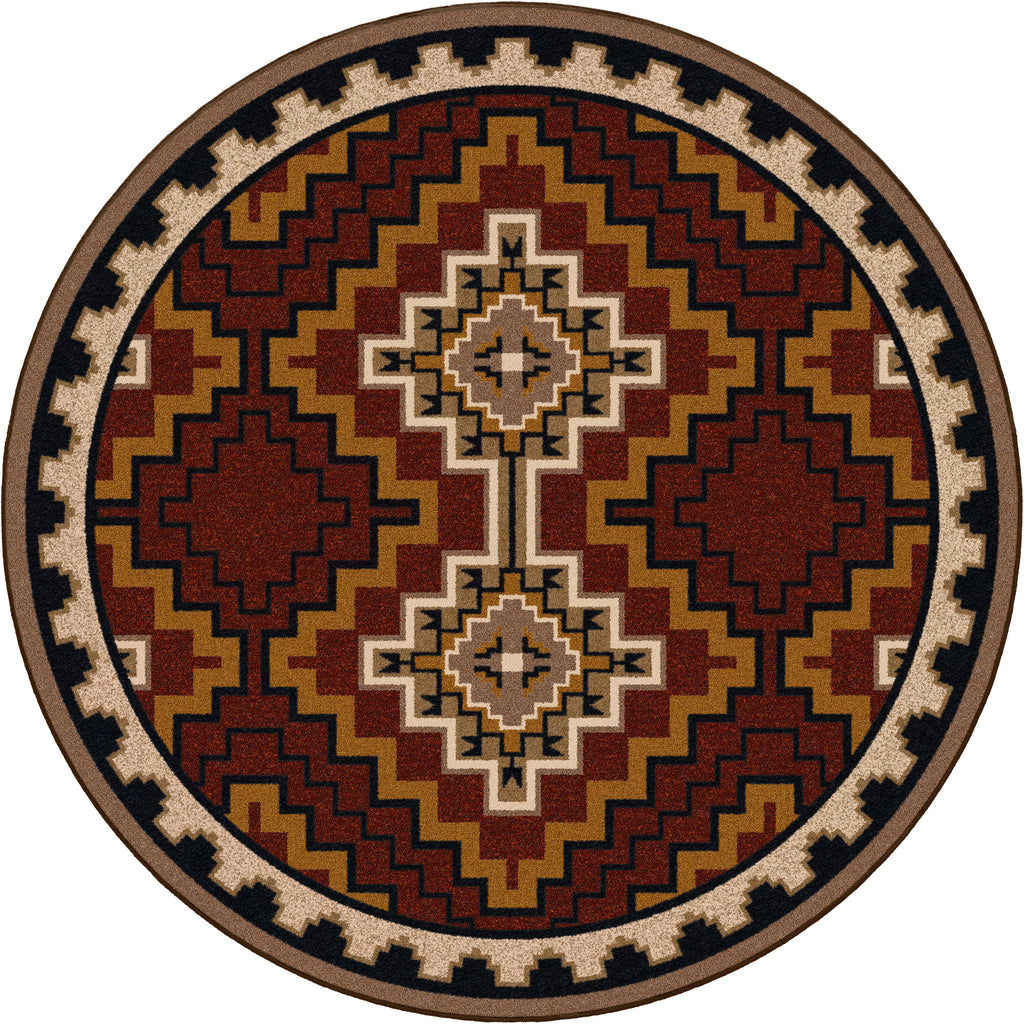 Image of an area rug, Council Fire - Red