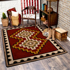 Image of an area rug, Council Fire - Red