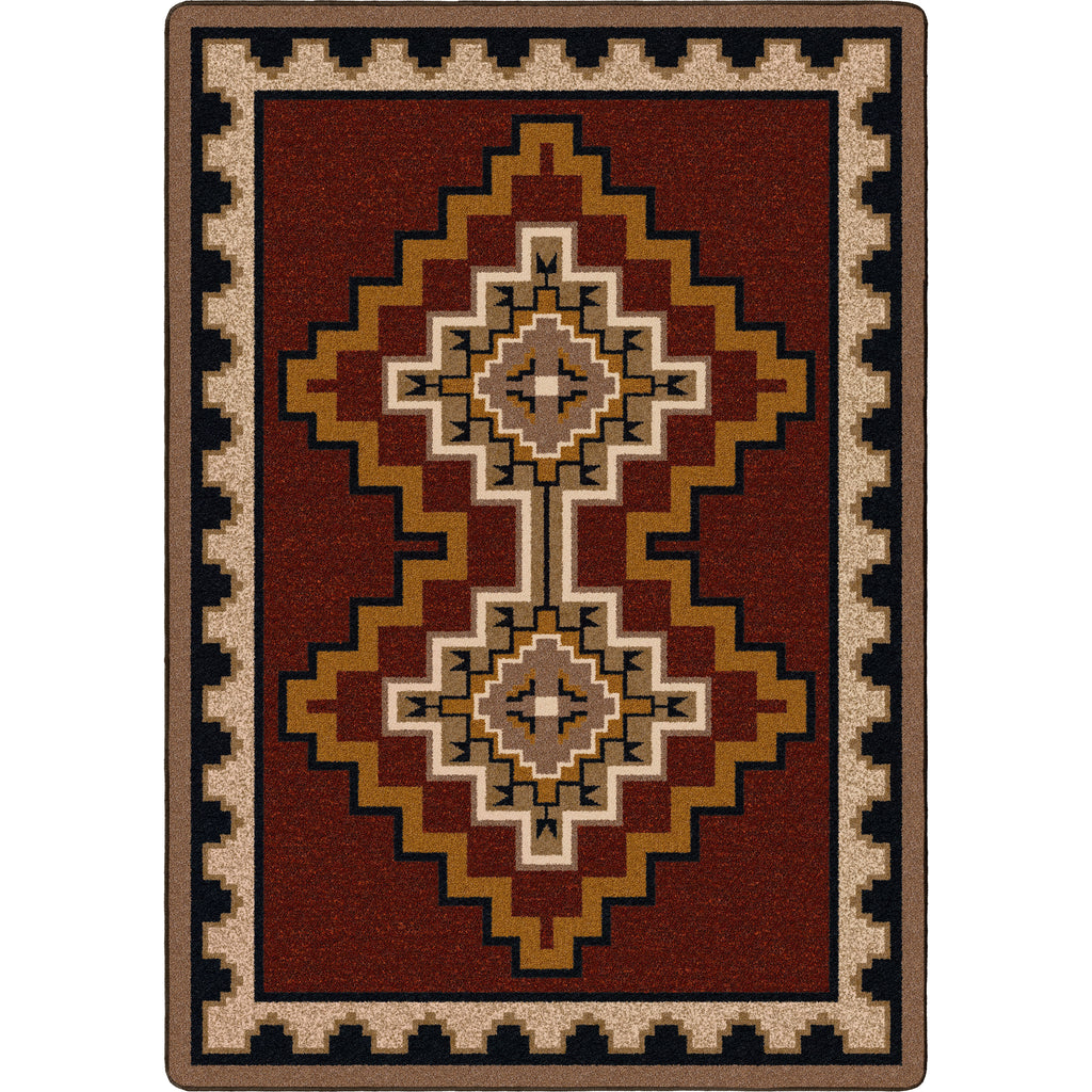 Image of an area rug, Council Fire - Red