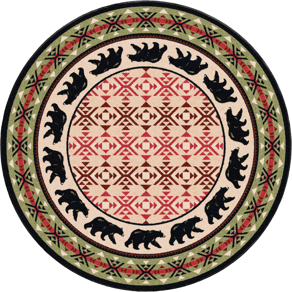 Image of an area rug, Cozy Bears - Burnt Red