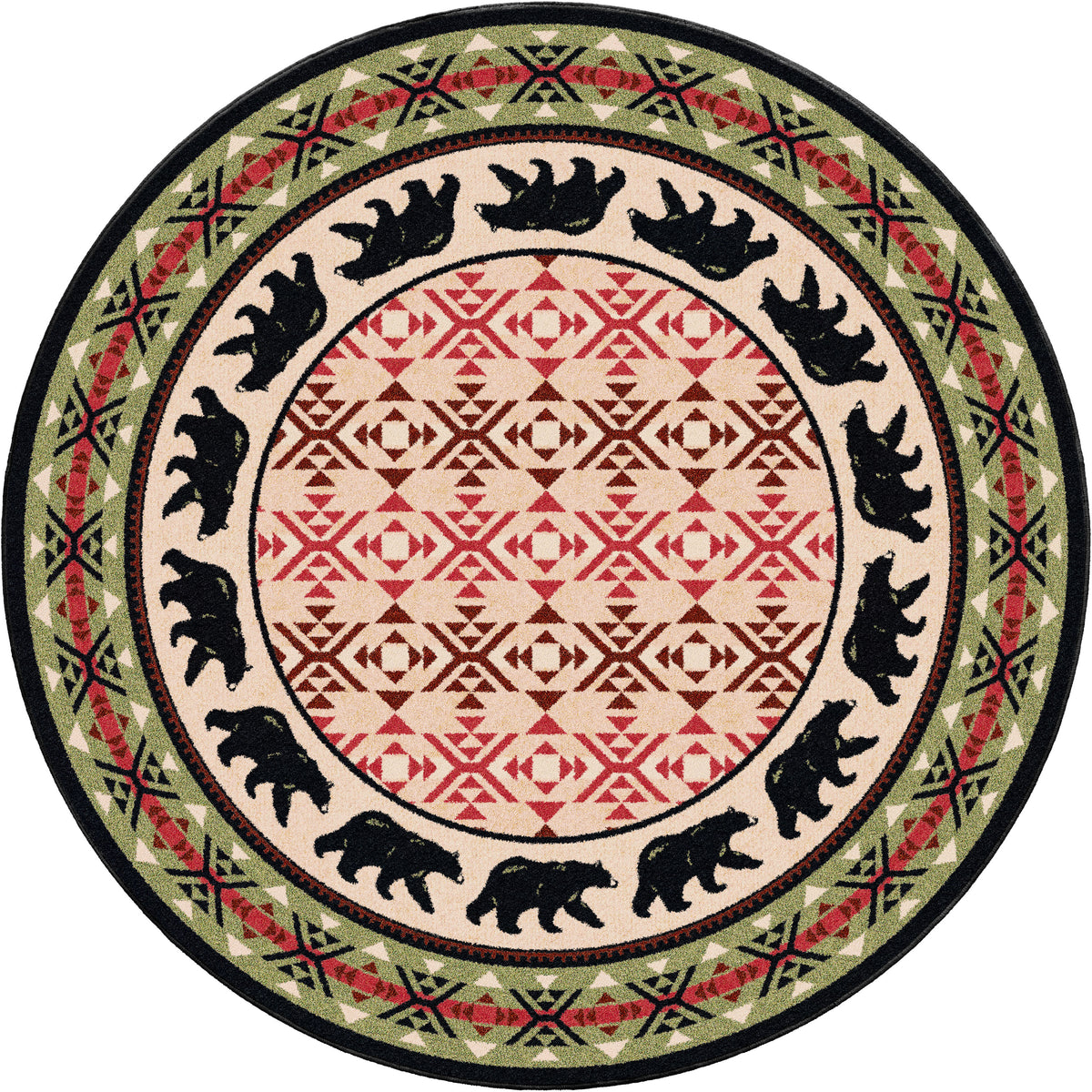 Image of an area rug, Cozy Bears - Burnt Red