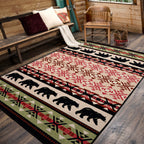 Image of an area rug, Cozy Bears - Burnt Red