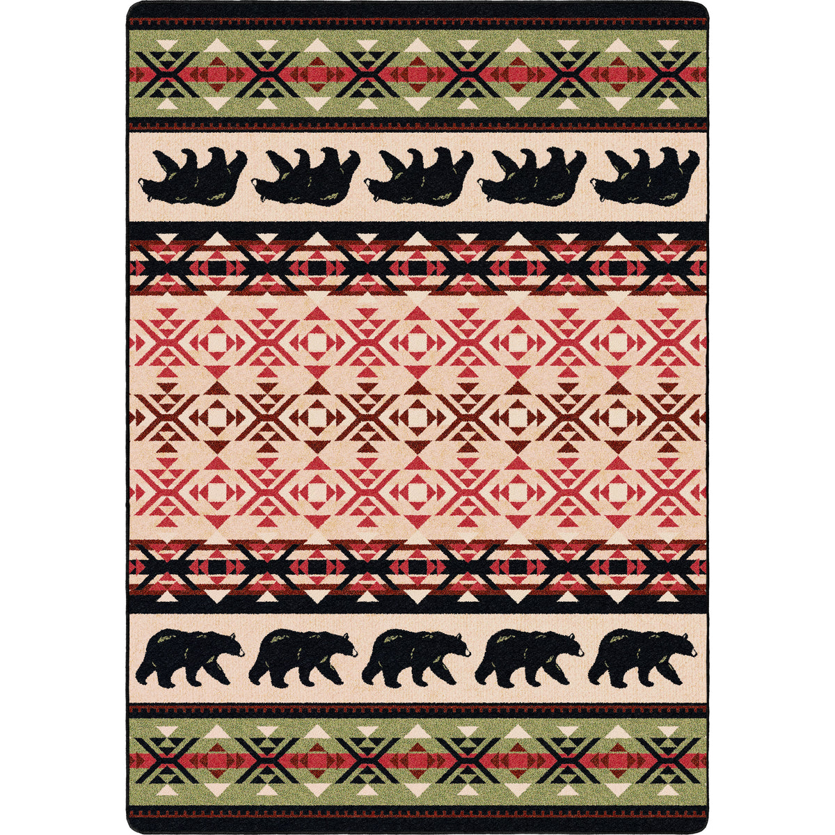Image of an area rug, Cozy Bears - Burnt Red