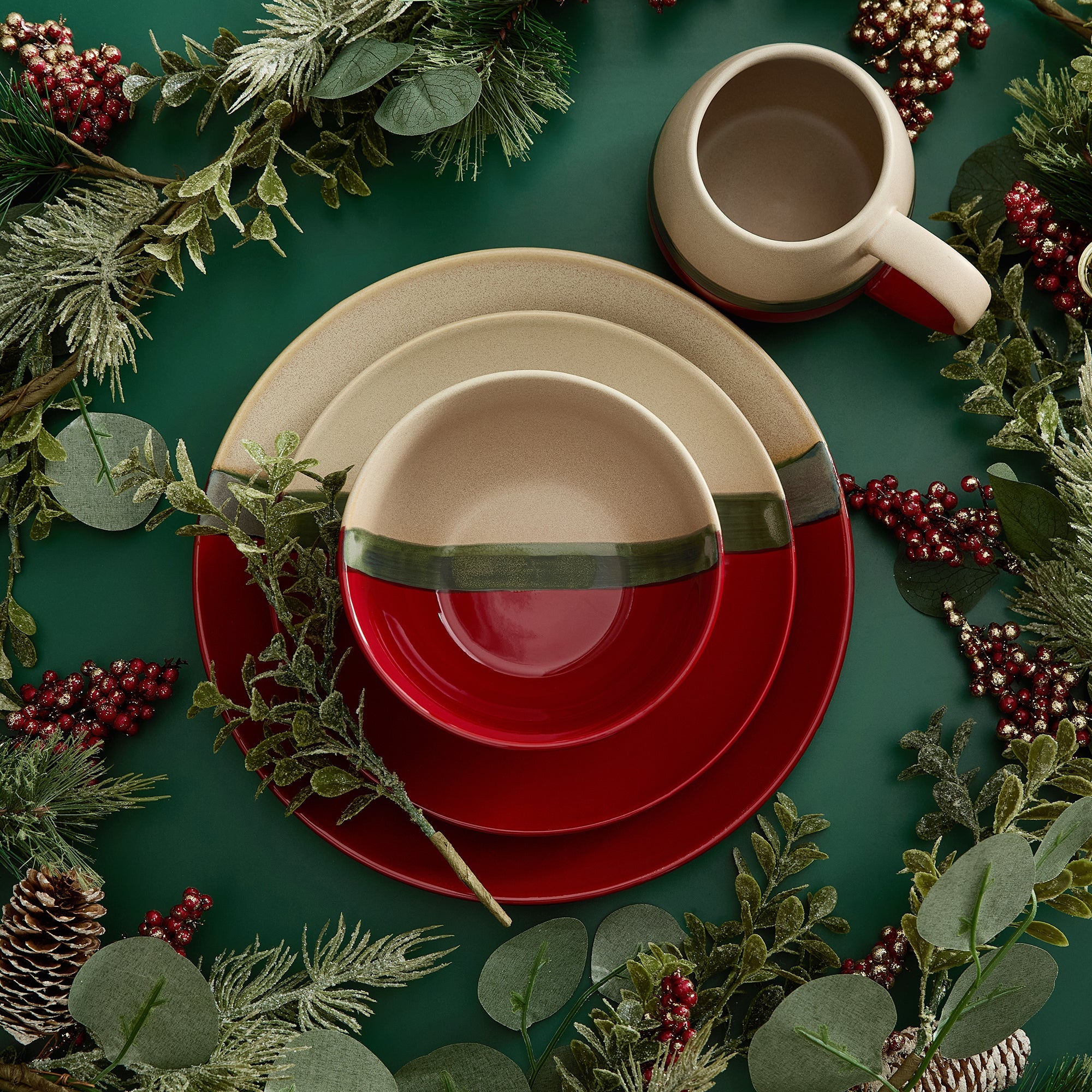 Pasadizo Pomegranate Ceramic 16PC Dinnerware Set Dinnerware Set