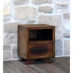 Natural Wood Bedside Table