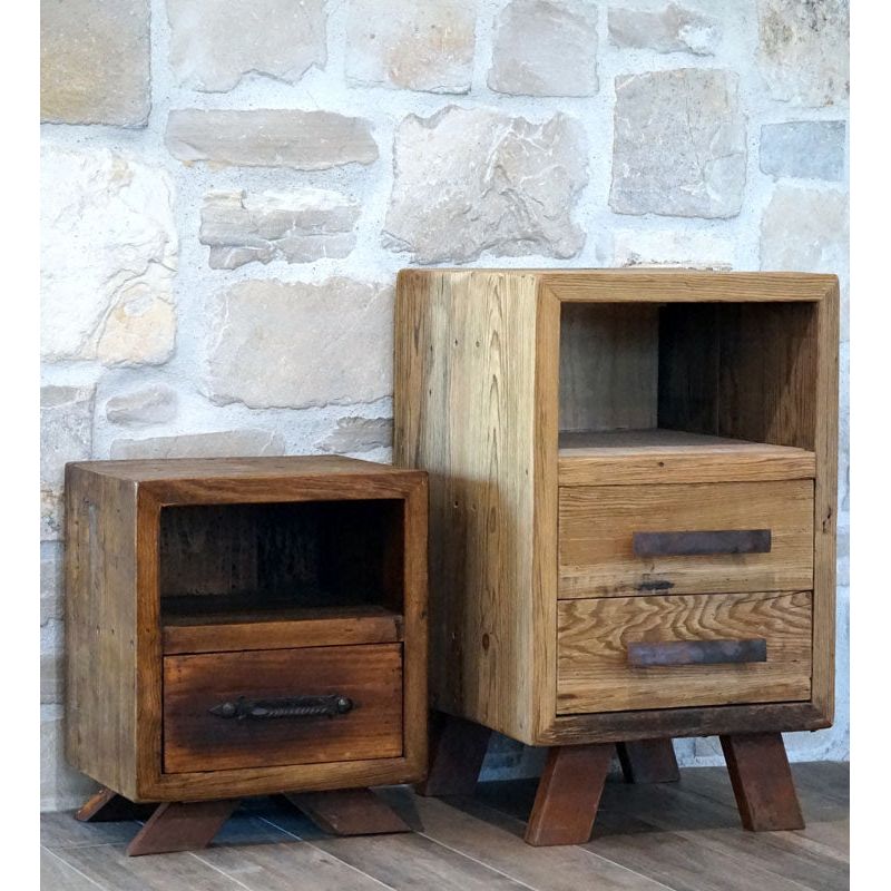 Natural Wood Bedside Table