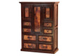 Add rustic elegance to your home with the 4/4 Drawer & 3-Door Copper Dresser, featuring solid wood craftsmanship, hand-hammered copper panels, and ample storage.
