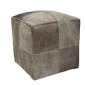 Dark Grey Cowhide Pouf