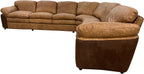 Big Boy Oversized Western Leather Cowhide Double Recliner Sectional Sofa