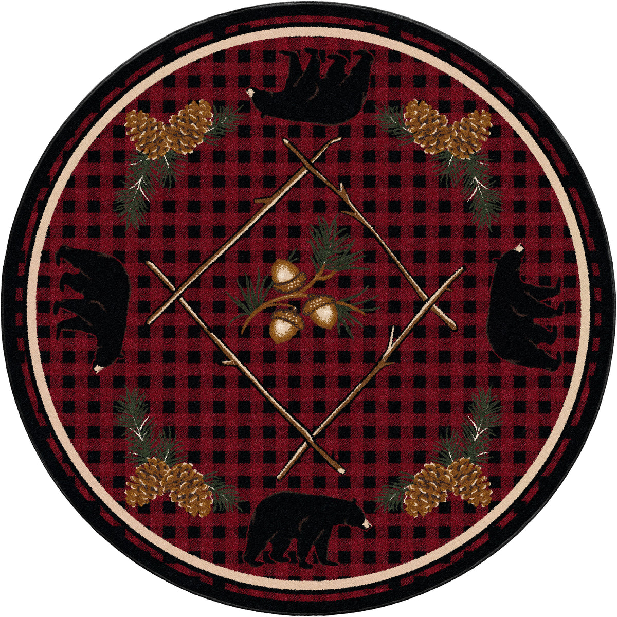 Image of an area rug, Deep Woods - Red