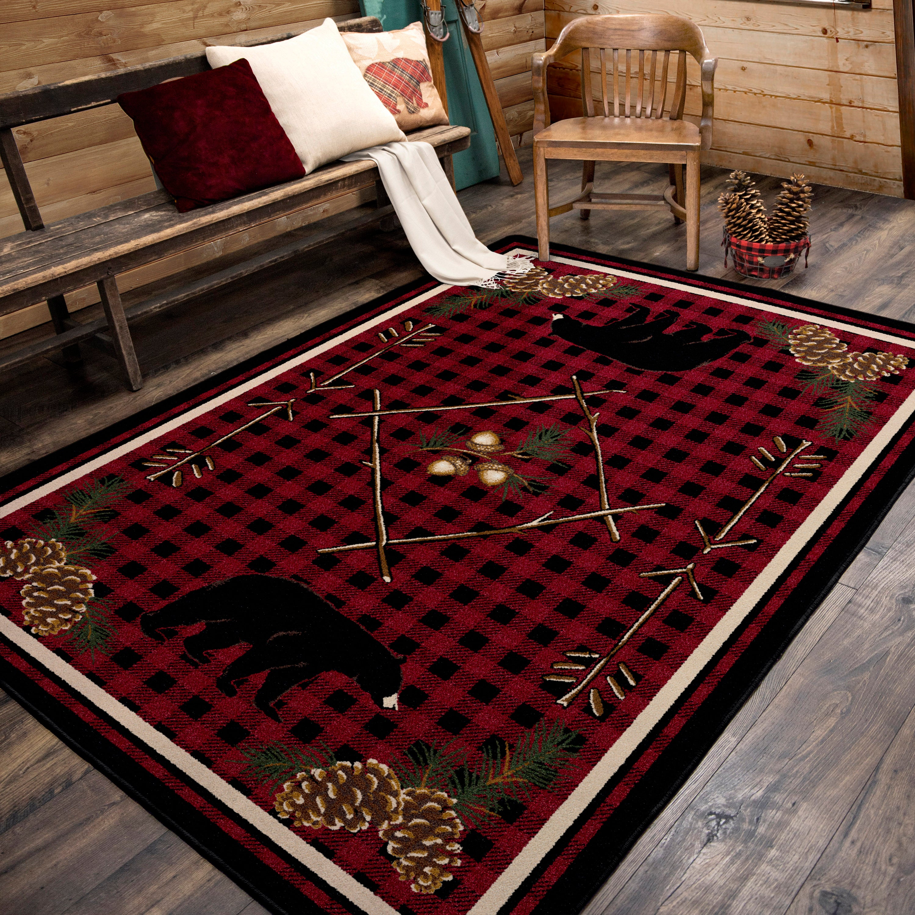 Image of an area rug, Deep Woods - Red