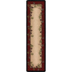 Image of an area rug, Delicate Pines - Red Plaid