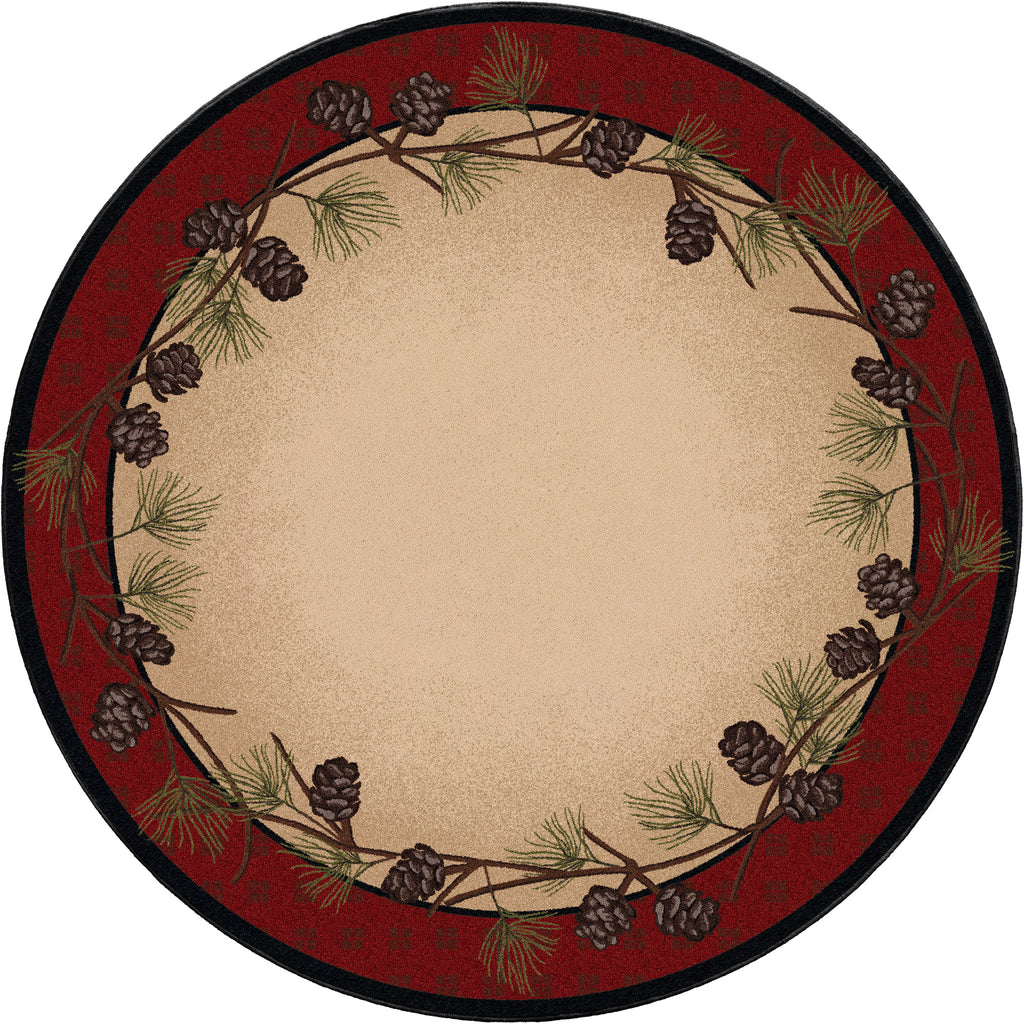 Image of an area rug, Delicate Pines - Red Plaid