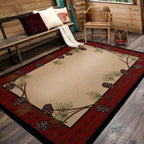 Image of an area rug, Delicate Pines - Red Plaid