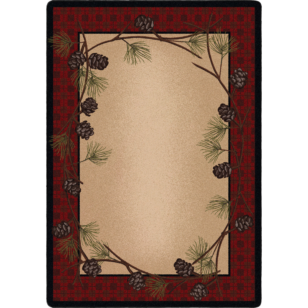 Image of an area rug, Delicate Pines - Red Plaid