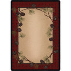 Image of an area rug, Delicate Pines - Red Plaid