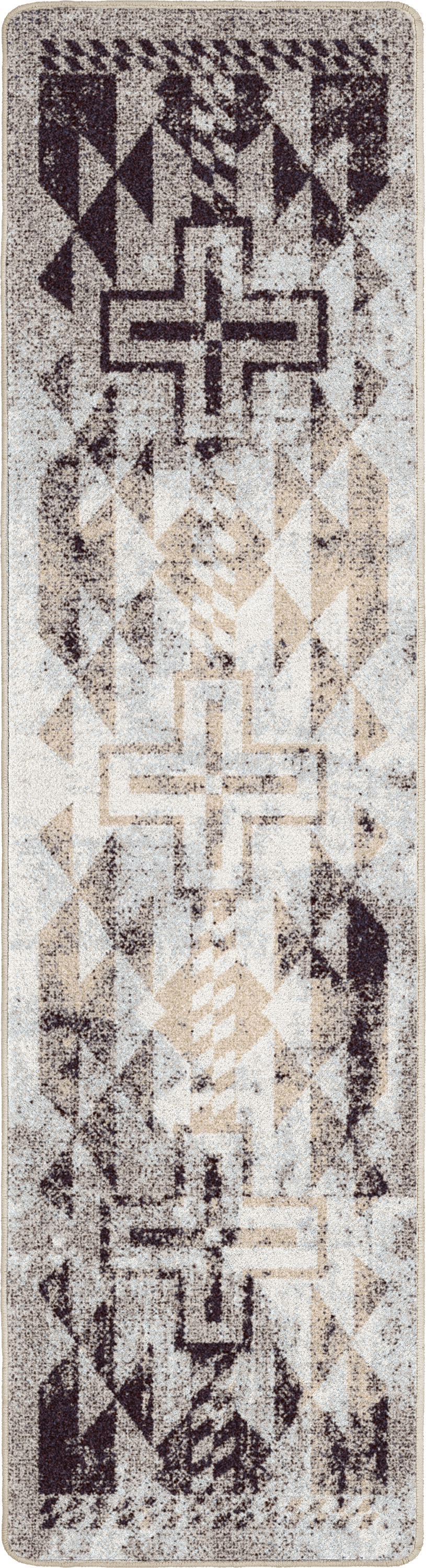 Image of an area rug, Distressed Rustic Cross - Sandstone