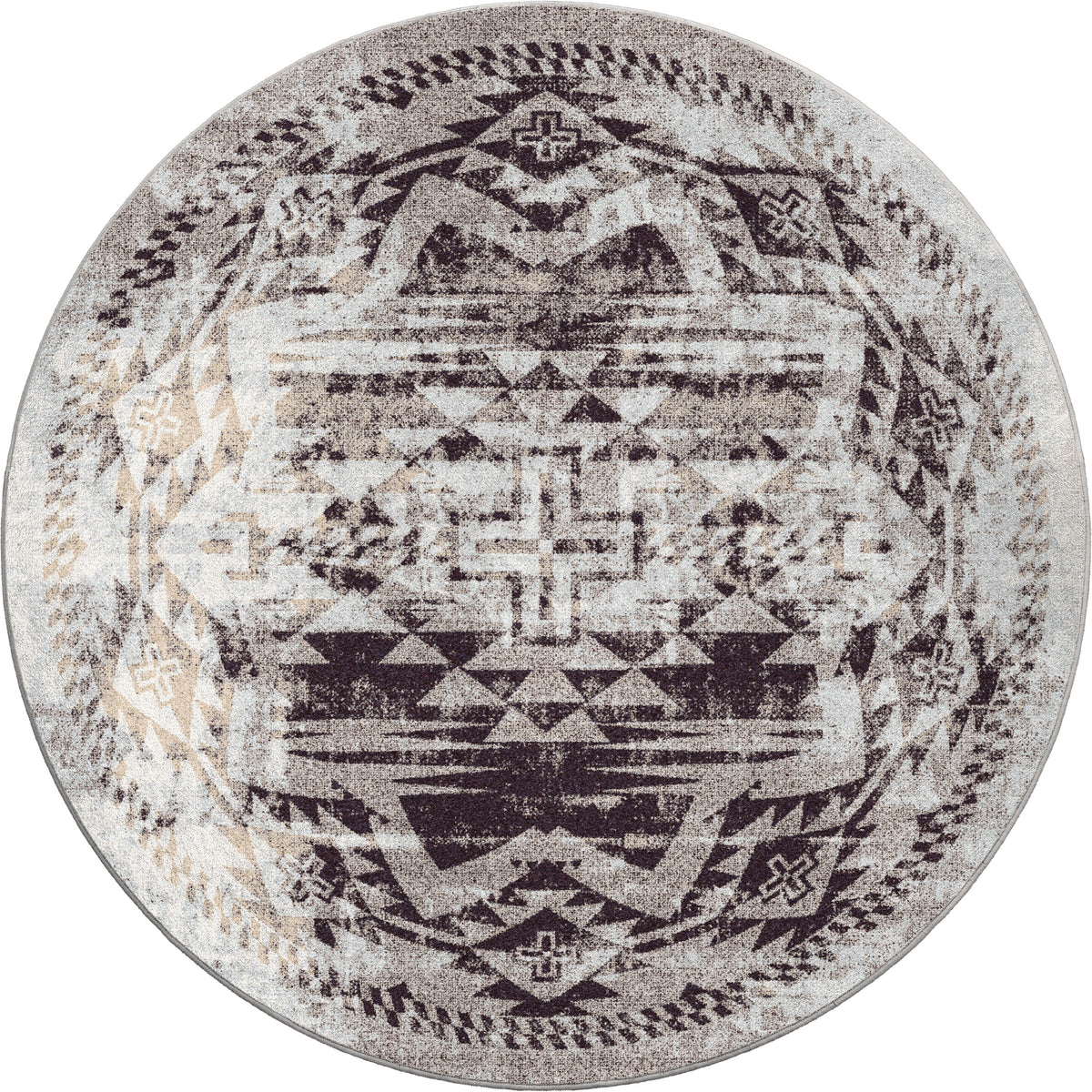 Image of an area rug, Distressed Rustic Cross - Sandstone