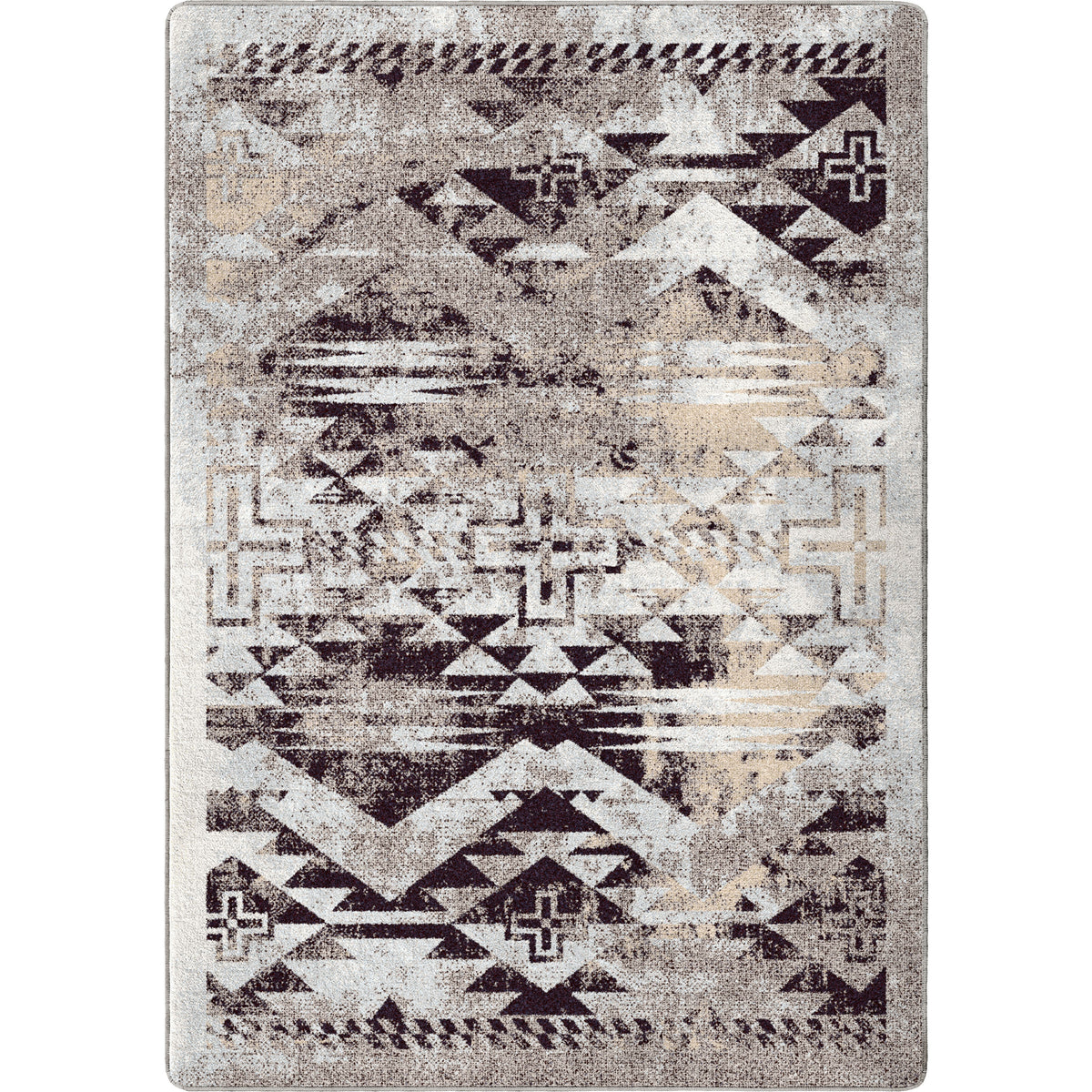Image of an area rug, Distressed Rustic Cross - Sandstone