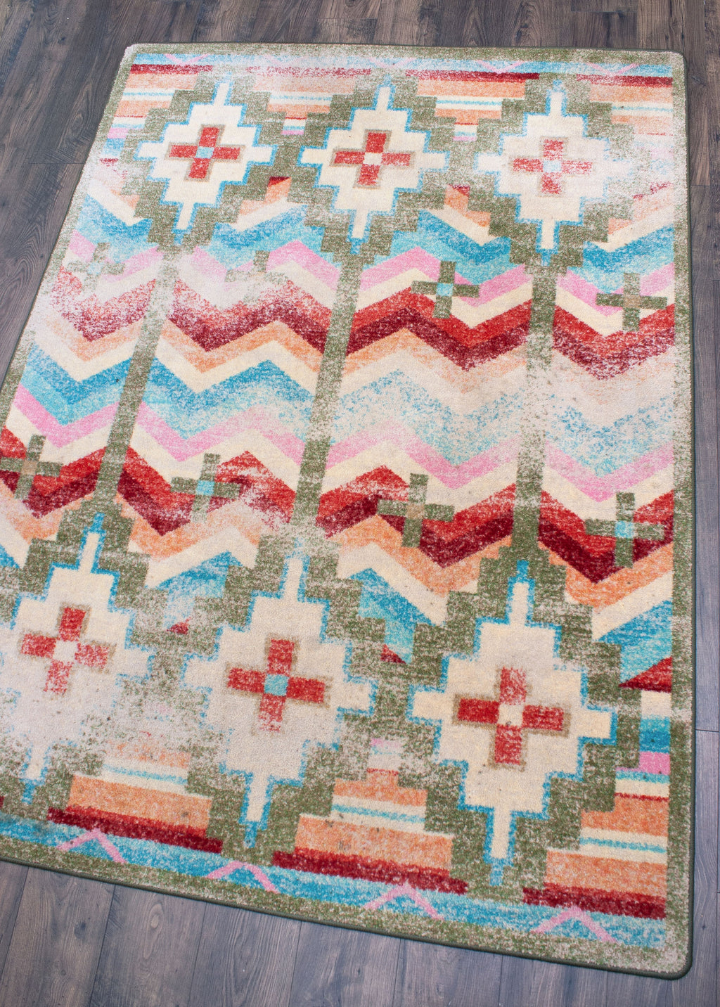 Image of an area rug, Shake Your Shawl - Distressed Bright