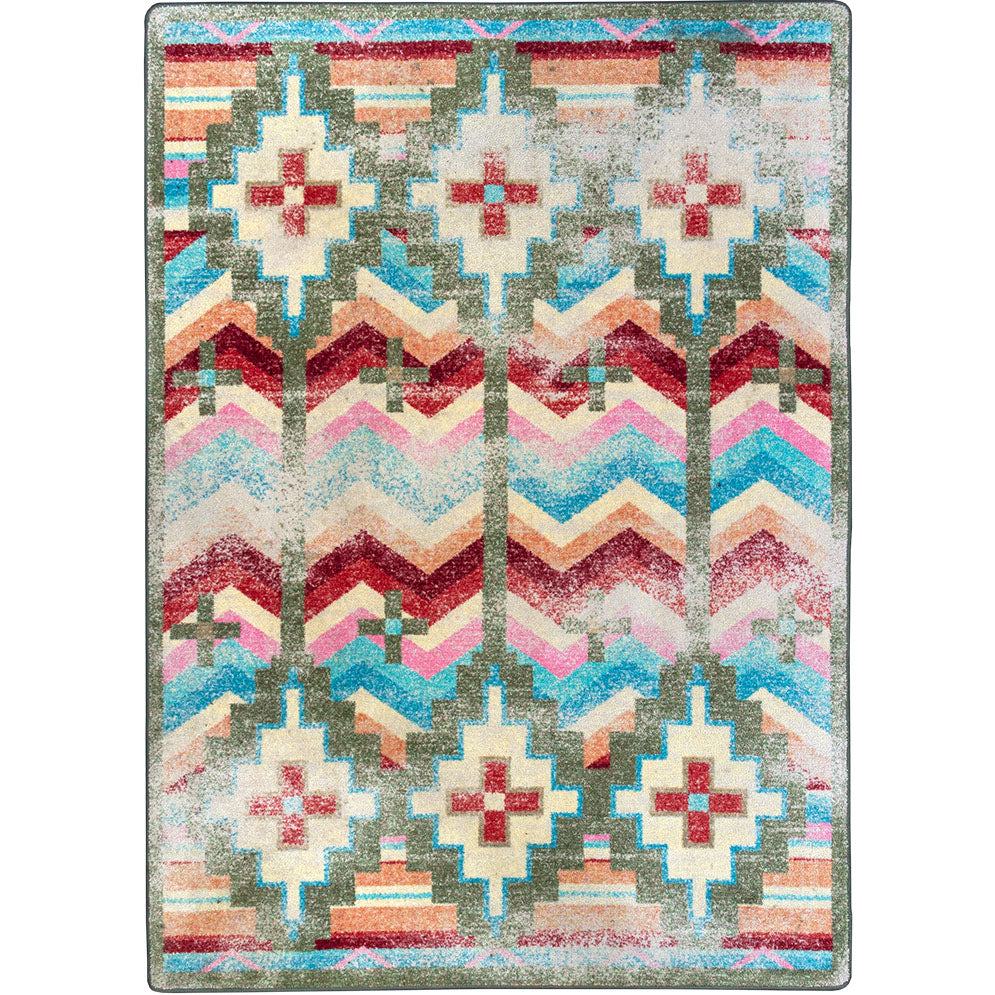 Image of an area rug, Shake Your Shawl - Distressed Bright